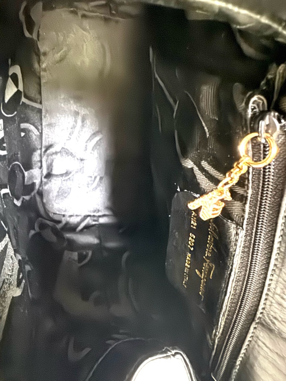 SALVATORE FERRAGAMO Rare Mini Backpack Black Leather Shoe Studs Gold Lock - Picture 11 of 12
